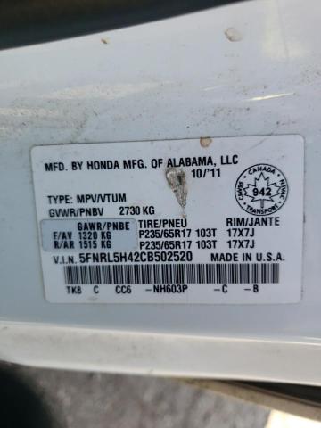 Photo 14 from auction – 2012 HONDA ODYSSEY EX with VIN 5FNRL5H42CB502520