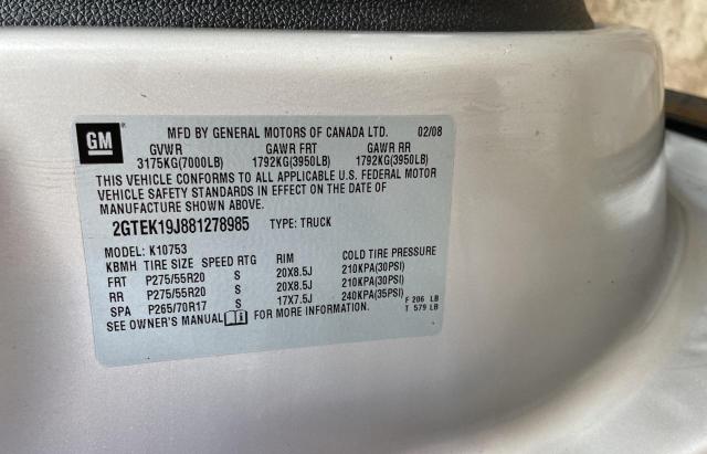 Photo 10 from auction – 2008 GMC SIERRA K15 with VIN 2GTEK19J881278985
