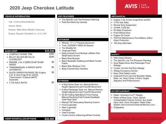 Photo 14 from auction – 2020 JEEP CHEROKEE L with VIN 1C4PJLCB3LD586328