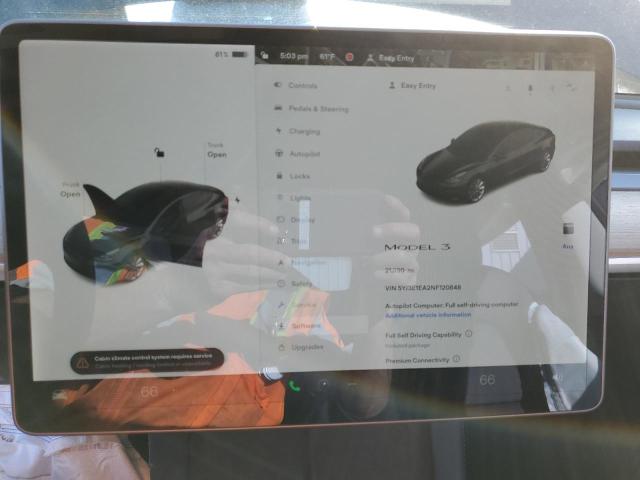 Photo 9 from auction – 2022 TESLA MODEL 3 with VIN 5YJ3E1EA2NF120848