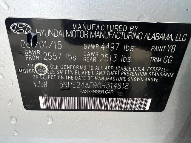 Photo 10 from auction – 2016 HYUNDAI SONATA SE with VIN 5NPE24AF9GH314818