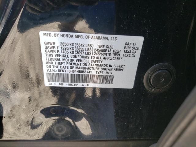 Photo 14 from auction – 2017 HONDA PILOT EXL with VIN 5FNYF6H64HB066741