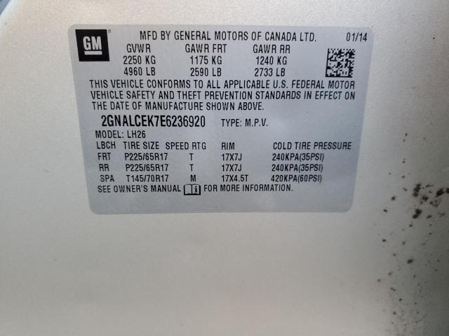 Photo 14 from auction – 2014 CHEVROLET EQUINOX LT with VIN 2GNALCEK7E6236920