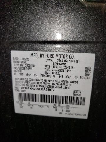 Photo 14 from auction – 2020 FORD EDGE SEL with VIN 2FMPK4J99LBA68972