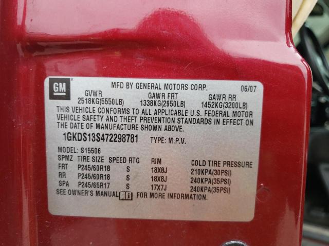 Photo 14 from auction – 2007 GMC ENVOY with VIN 1GKDS13S472298781