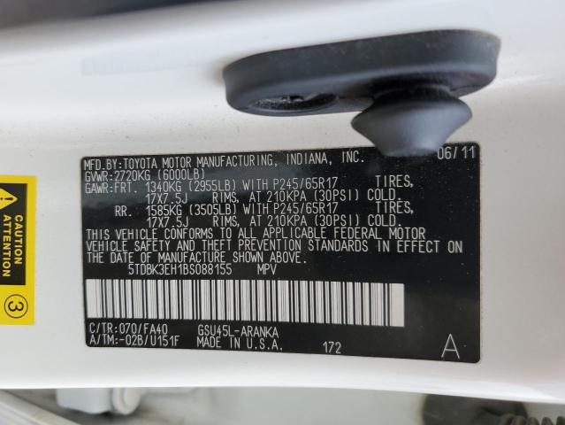Photo 14 from auction – 2011 TOYOTA HIGHLANDER with VIN 5TDBK3EH1BS088155