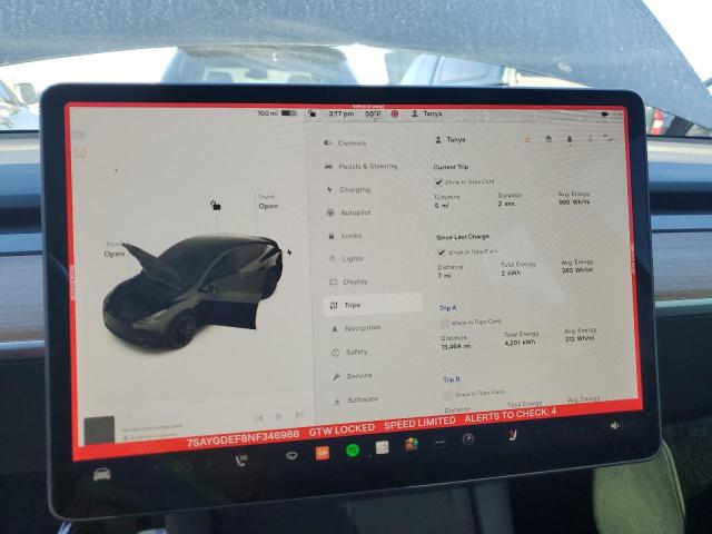 Foto 9 de la subasta – 2022 TESLA MODEL Y con VIN 7SAYGDEF8NF346988