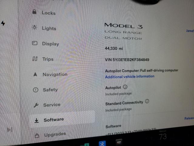 Photo 9 from auction – 2019 TESLA MODEL 3 with VIN 5YJ3E1EB2KF384849