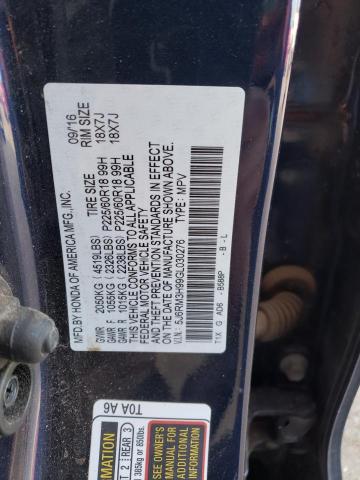 Photo 14 from auction – 2016 HONDA CR-V TOURI with VIN 5J6RM3H99GL030276