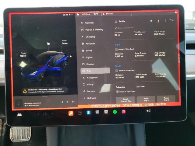 Photo 9 from auction – 2023 TESLA MODEL 3 with VIN 5YJ3E1EA4PF438764