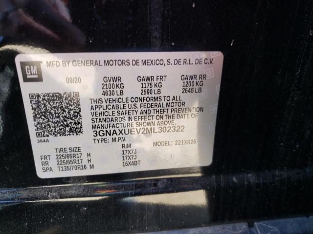 Photo 14 from auction – 2021 CHEVROLET EQUINOX LT with VIN 3GNAXUEV2ML302322