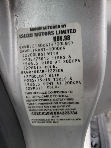 Photo 14 from auction – 1999 ISUZU RODEO S with VIN 4S2CK58W8X4323734