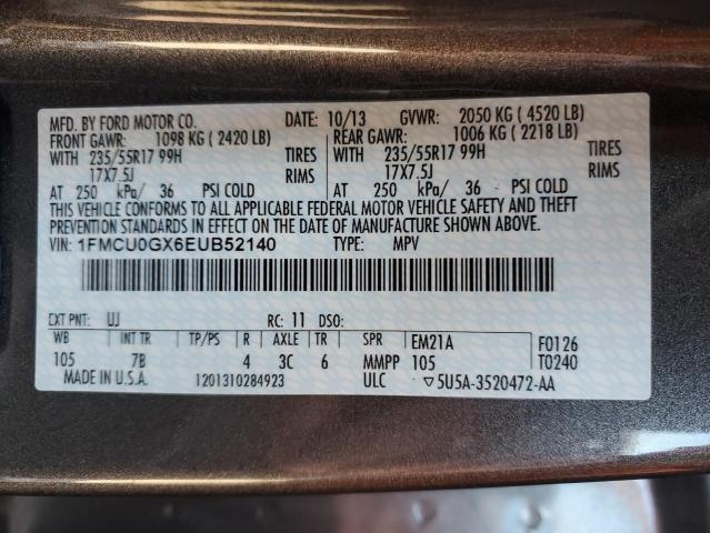Photo 14 from auction – 2014 FORD ESCAPE SE with VIN 1FMCU0GX6EUB52140