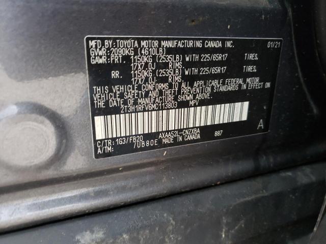 Photo 14 from auction – 2021 TOYOTA RAV4 LE with VIN 2T3H1RFV6MC113803
