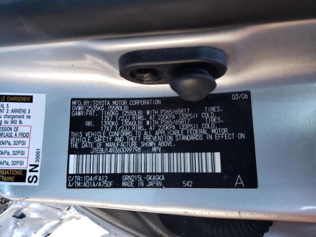 Photo 14 from auction – 2006 TOYOTA 4RUNNER SR with VIN JTEBU14R360099798