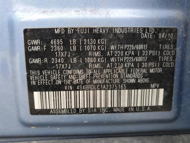 Photo 14 from auction – 2010 SUBARU OUTBACK 3. with VIN 4S4BRDLC1A2375165