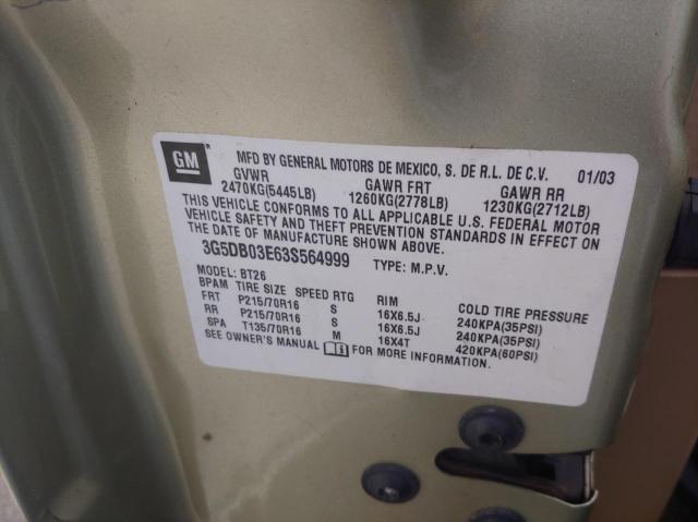 Photo 10 from auction – 2003 BUICK RENDEZVOUS with VIN 3G5DB03E63S564999