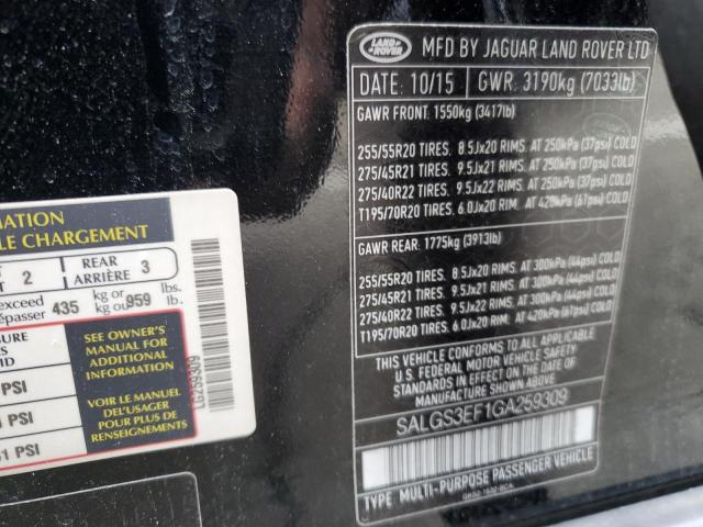 Photo 14 from auction – 2016 LAND ROVER RANGE ROVE with VIN SALGS3EF1GA259309