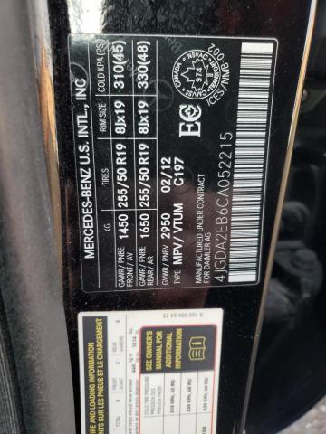 Photo 14 from auction – 2012 MERCEDES-BENZ ML 350 BLU with VIN 4JGDA2EB6CA052215