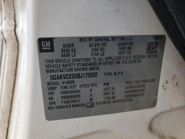 Photo 14 from auction – 2011 BUICK ENCLAVE CX with VIN 5GAKVCED0BJ176830