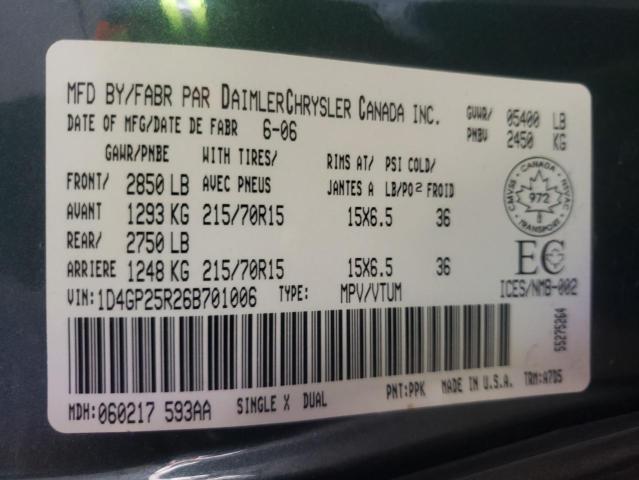 Photo 14 from auction – 2006 DODGE CARAVAN SE with VIN 1D4GP25R26B701006