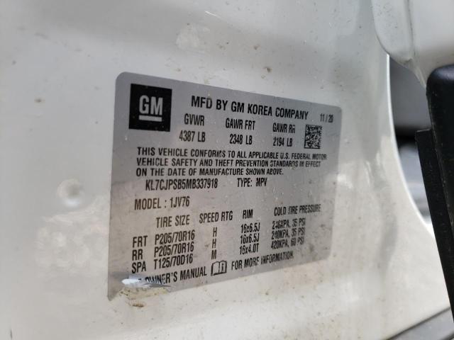 Photo 14 from auction – 2021 CHEVROLET TRAX 1LT with VIN KL7CJPSB5MB337918