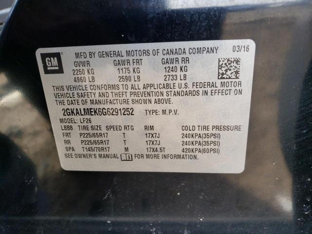 Photo 14 from auction – 2016 GMC TERRAIN SL with VIN 2GKALMEK6G6291252
