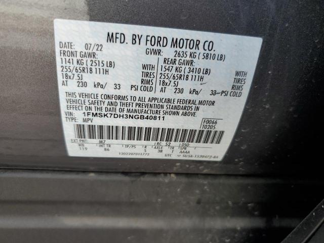 Photo 14 from auction – 2022 FORD EXPLORER X with VIN 1FMSK7DH3NGB40811