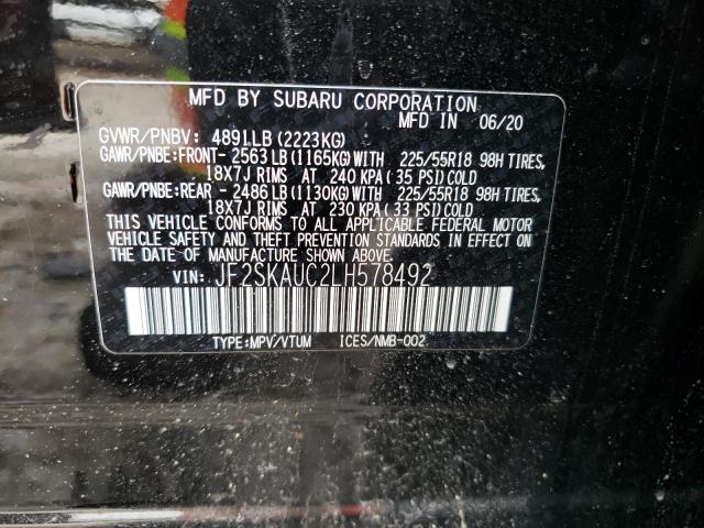Photo 14 from auction – 2020 SUBARU FORESTER L with VIN JF2SKAUC2LH578492