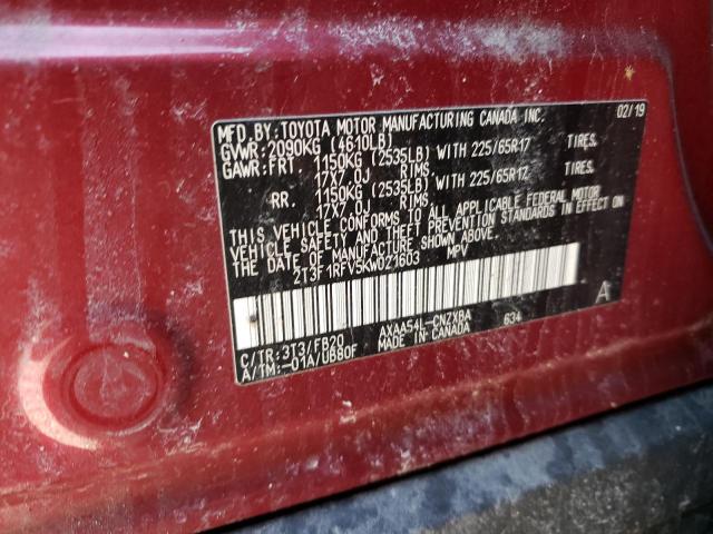 Photo 14 from auction – 2019 TOYOTA RAV4 LE with VIN 2T3F1RFV5KW021603