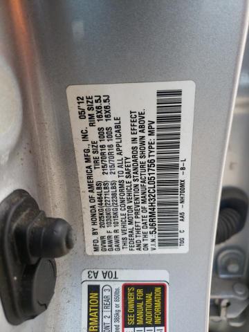 Photo 14 from auction – 2012 HONDA CR-V LX with VIN 5J6RM4H32CL051756