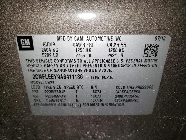 Photo 14 from auction – 2010 CHEVROLET EQUINOX LT with VIN 2CNFLEEY9A6411186