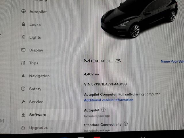 Photo 9 from auction – 2023 TESLA MODEL 3 with VIN 5YJ3E1EA7PF448138