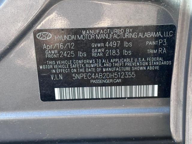 Photo 10 from auction – 2013 HYUNDAI SONATA SE with VIN 5NPEC4AB2DH512355