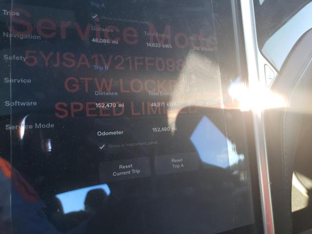 Photo 9 from auction – 2015 TESLA MODEL S 90 with VIN 5YJSA1V21FF098987