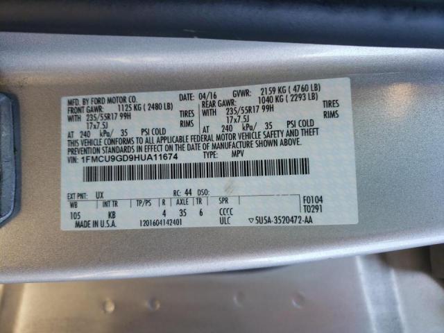 Photo 14 from auction – 2017 FORD ESCAPE SE with VIN 1FMCU9GD9HUA11674