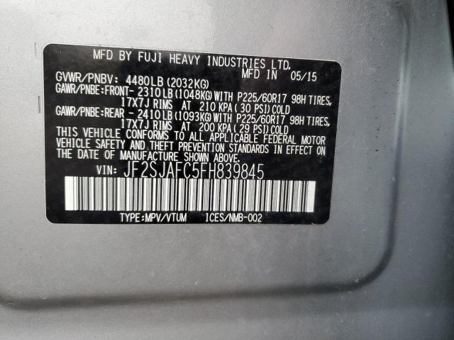 Photo 14 from auction – 2015 SUBARU FORESTER 2 with VIN JF2SJAFC5FH839845