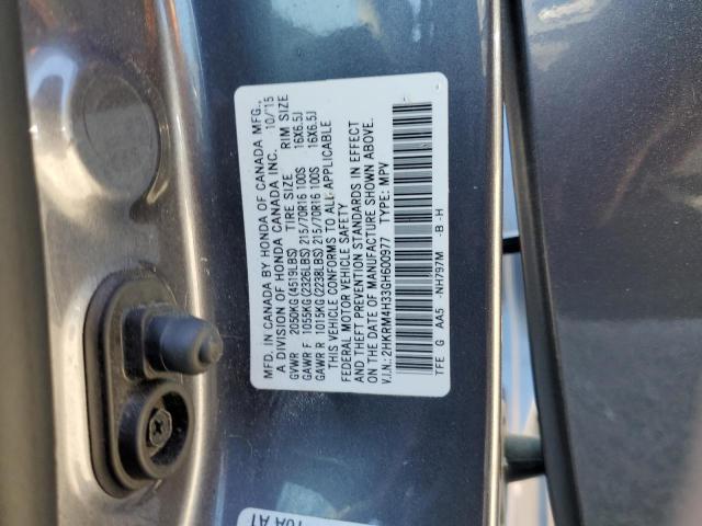 Photo 14 from auction – 2016 HONDA CR-V LX with VIN 2HKRM4H33GH600977