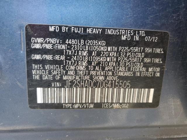 Photo 14 from auction – 2013 SUBARU FORESTER 2 with VIN JF2SHADC7DG415505
