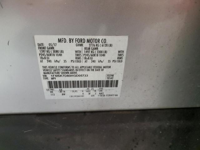 Photo 14 from auction – 2017 FORD EXPLORER X with VIN 1FM5K7D80HGD05733