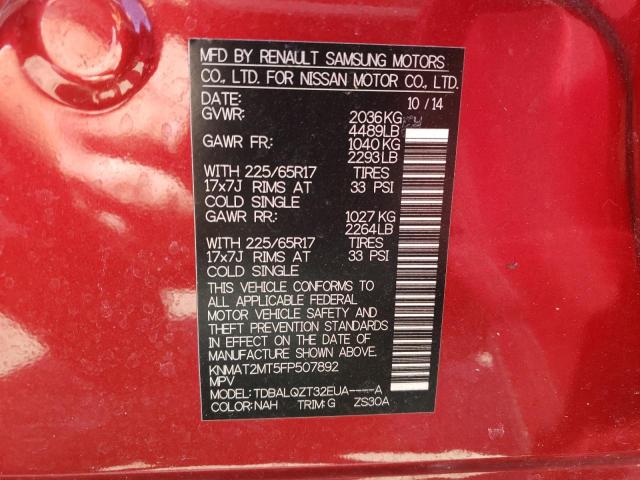 Zdjęcie 14 z aukcji – 2015 NISSAN ROGUE S z VIN KNMAT2MT5FP507892