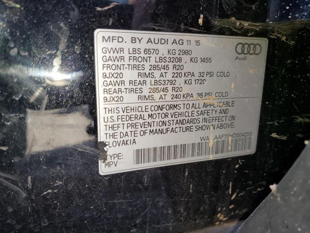 Photo 14 from auction – 2017 AUDI Q7 PREMIUM with VIN WA1LAAF70HD004259