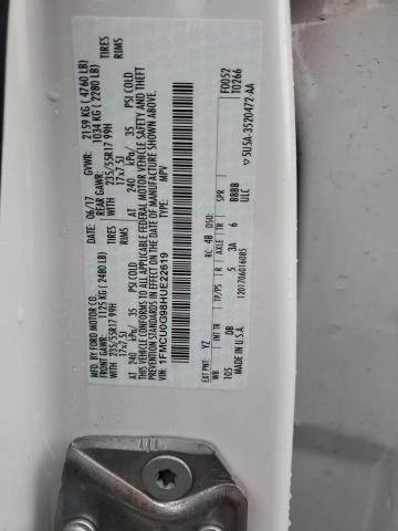 Photo 14 from auction – 2017 FORD ESCAPE SE with VIN 1FMCU0G98HUE22619