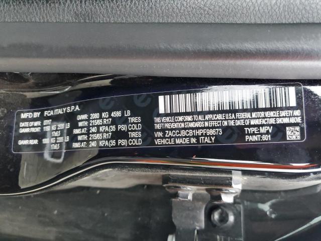 Photo 14 from auction – 2017 JEEP RENEGADE T with VIN ZACCJBCB1HPF98673