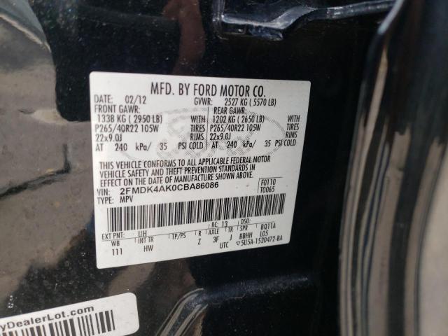 Photo 14 from auction – 2012 FORD EDGE SPORT with VIN 2FMDK4AK0CBA86086
