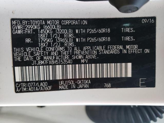 Photo 14 from auction – 2017 LEXUS GX 460 with VIN JTJBM7FX8H5153540