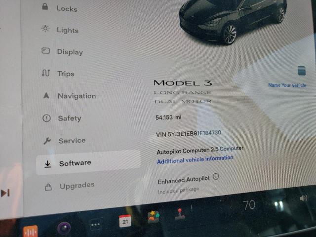 Photo 9 from auction – 2018 TESLA MODEL 3 with VIN 5YJ3E1EB9JF184730