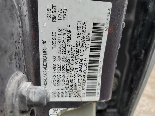 Photo 14 from auction – 2016 HONDA CR-V EX with VIN 5J6RM4H54GL023187