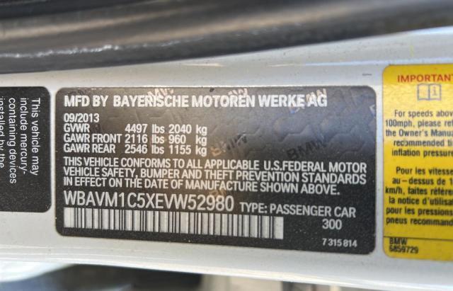 Photo 10 from auction – 2014 BMW X1 SDRIVE2 with VIN WBAVM1C5XEVW52980