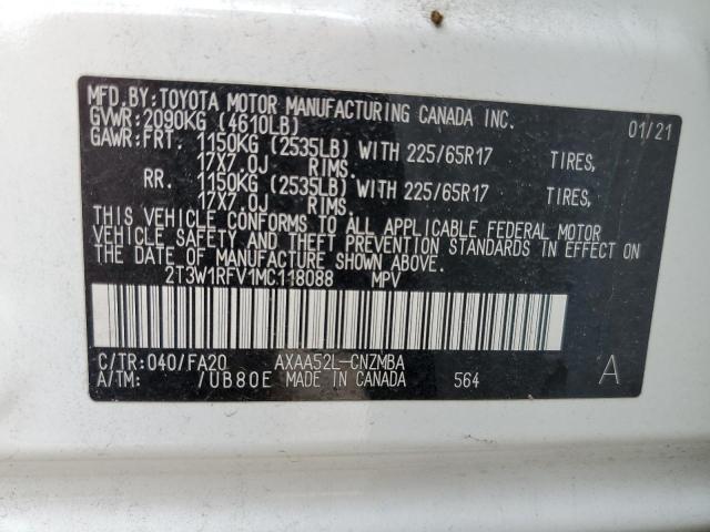 Photo 14 from auction – 2021 TOYOTA RAV4 XLE with VIN 2T3W1RFV1MC118088